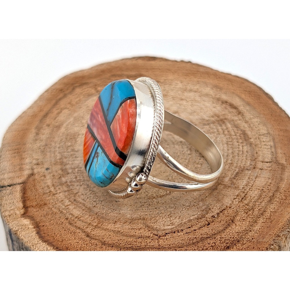 Navajo Women's Ring Sterling Silver Genuine Native Jewelry 8.5 Handmade *** - Picture 6 of 10
